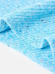 Oliver Bonas Blue Marl Knitted Triangle Scarf - Image 4 of 4