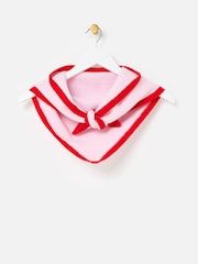 Oliver Bonas Pink Trim Ribbed Knitted Triangle Scarf - Image 1 of 5