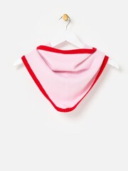 Oliver Bonas Pink Trim Ribbed Knitted Triangle Scarf - Image 2 of 5