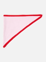 Oliver Bonas Pink Trim Ribbed Knitted Triangle Scarf - Image 3 of 5