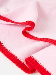 Oliver Bonas Pink Trim Ribbed Knitted Triangle Scarf - Image 4 of 5