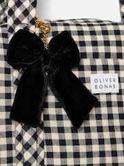 Oliver Bonas Black Gingham Weekend Bag - Image 4 of 6