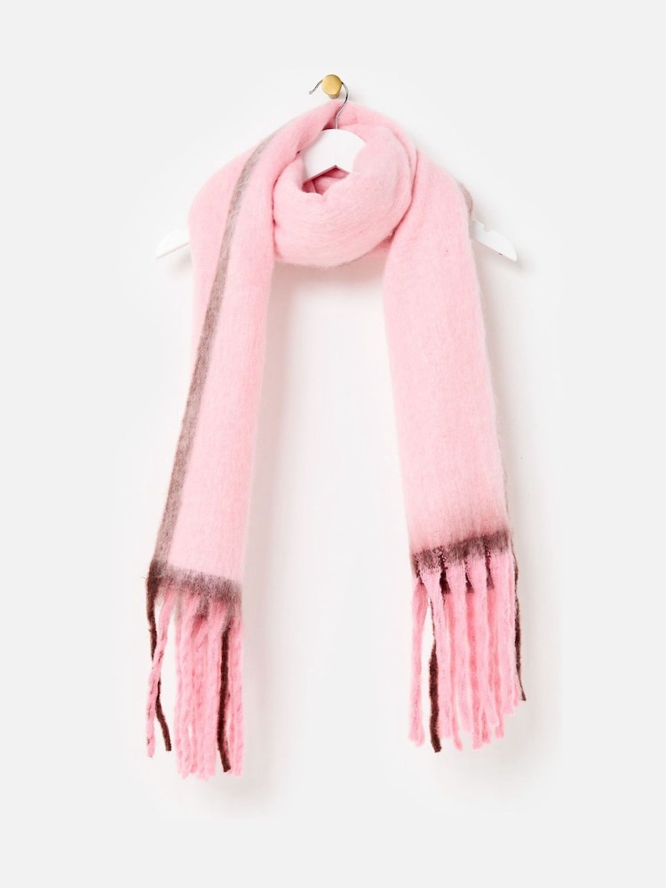 Oliver Bonas Pink Side Stripe Heavyweight Scarf - Image 1 of 5