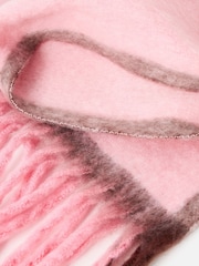 Oliver Bonas Pink Side Stripe Heavyweight Scarf - Image 4 of 5