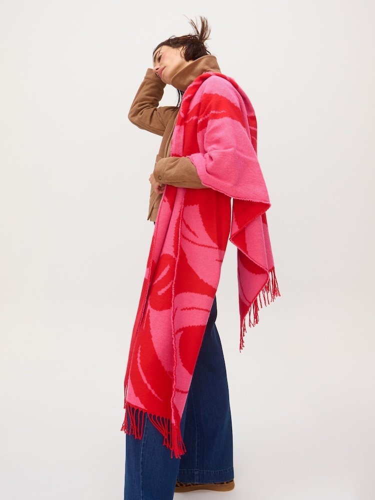 Oliver Bonas Red Bow Midweight Scarf - Image 5 of 5