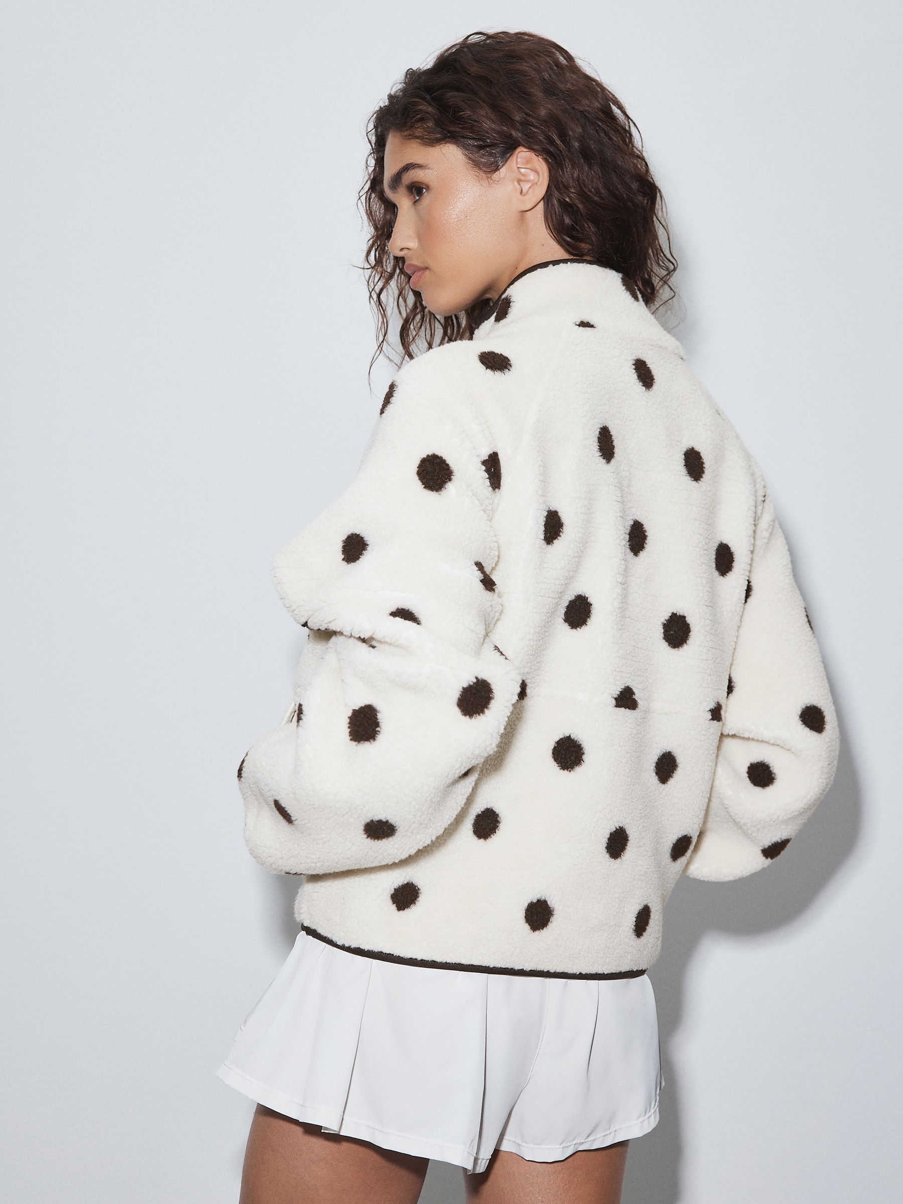 Buy Chocolate Polka Dot Active Borg Jacket from the Next UK online