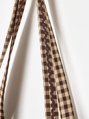 Oliver Bonas Brown Gingham Ruffle Tote Bag - Image 4 of 6