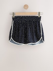 Navy Polka Dot Active Lightweight Sports Shorts - Image 1 of 9