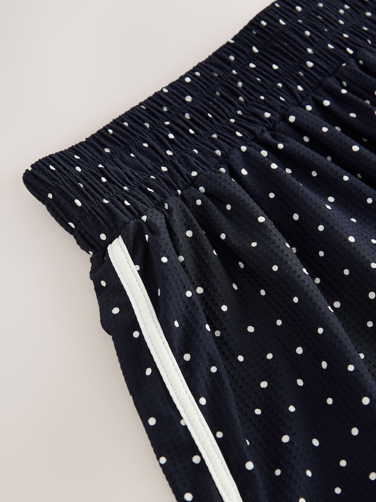Navy Polka Dot Active Lightweight Sports Shorts - Image 9 of 9