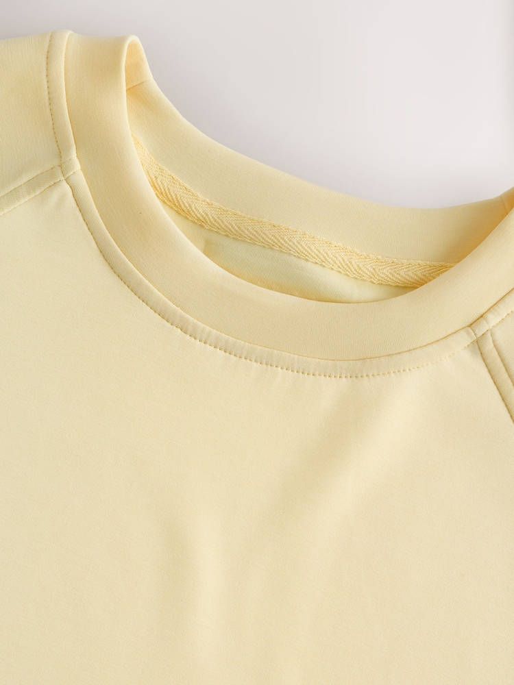 Lemon Yellow Active Modal Oversized Sports T-Shirt - Image 9 of 9