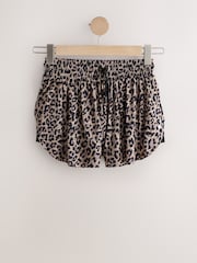 Animal Print Active Sports Jersey Layer Running Shorts with Pockets - Image 6 of 9