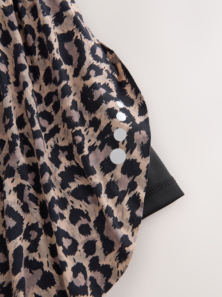 Animal Print Active Sports Jersey Layer Running Shorts with Pockets - Image 9 of 9