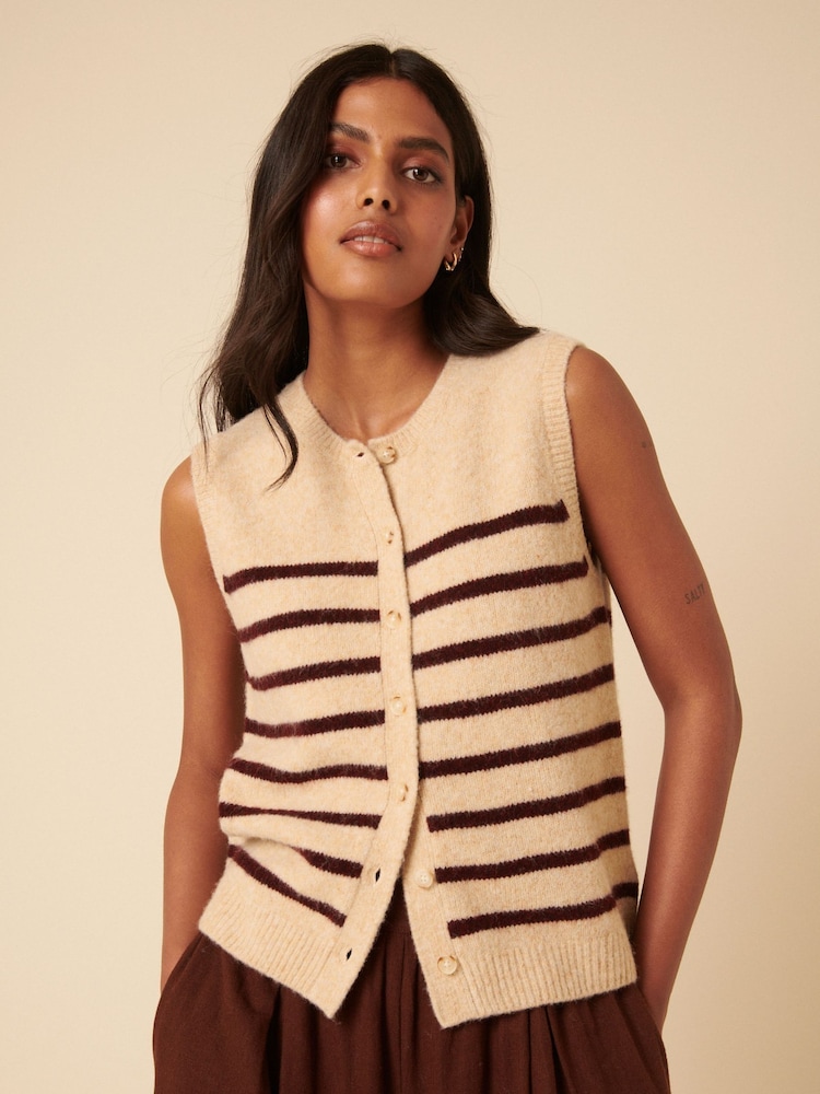 Nobodys Child Cream Clean Button Through Vest - Image 1 of 5