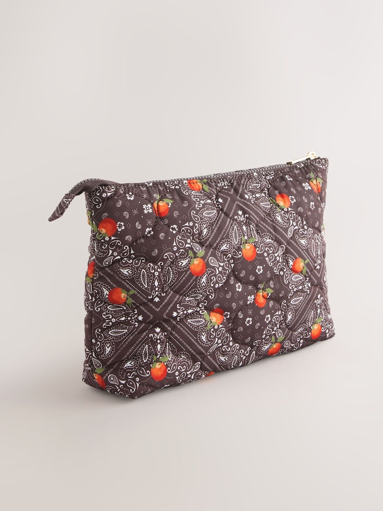 Chocolate Brown Nylon Printed Pouch - Image 2 of 5