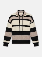 Mint Velvet Natural Striped Knit High Neck Jumper - Image 7 of 8