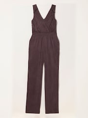 FatFace Judi Chocolate Brown Petite Jumpsuit - Image 6 of 6
