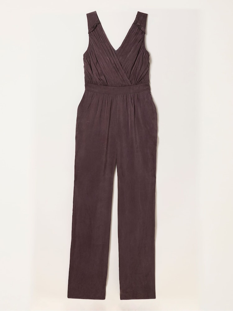 FatFace Judi Chocolate Brown Petite Jumpsuit - Image 6 of 6