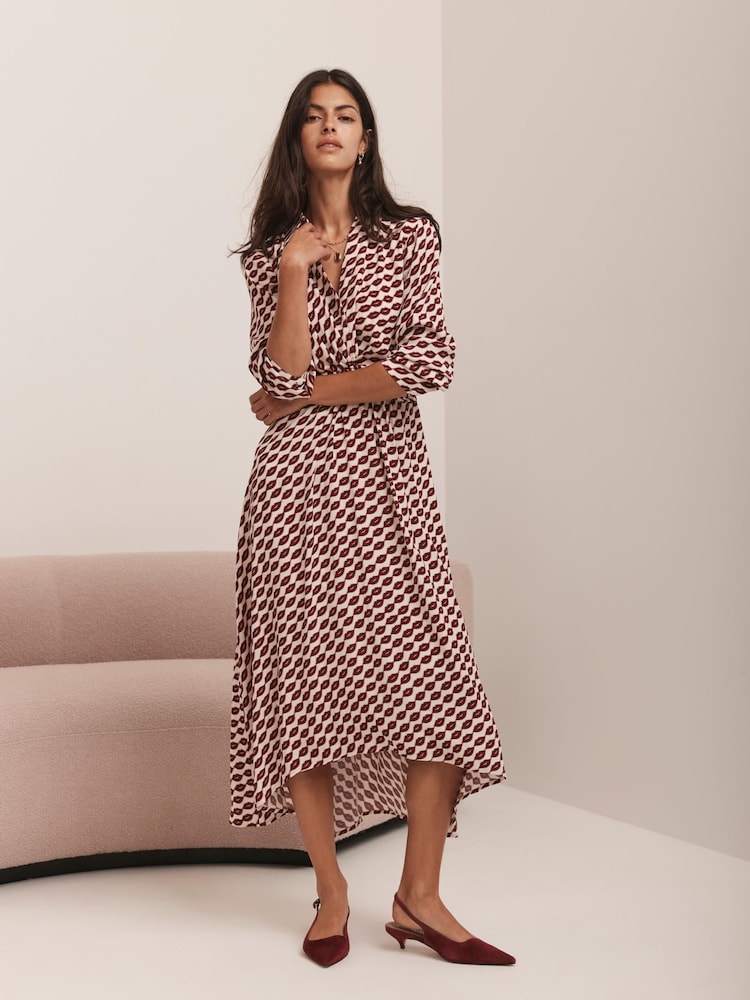 Mint Velvet Red Lip Print Shirt Dress - Image 2 of 8