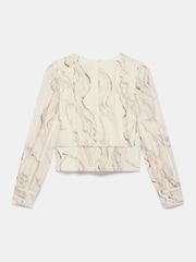 Mint Velvet Cream Marble Print Blouse - Image 8 of 8