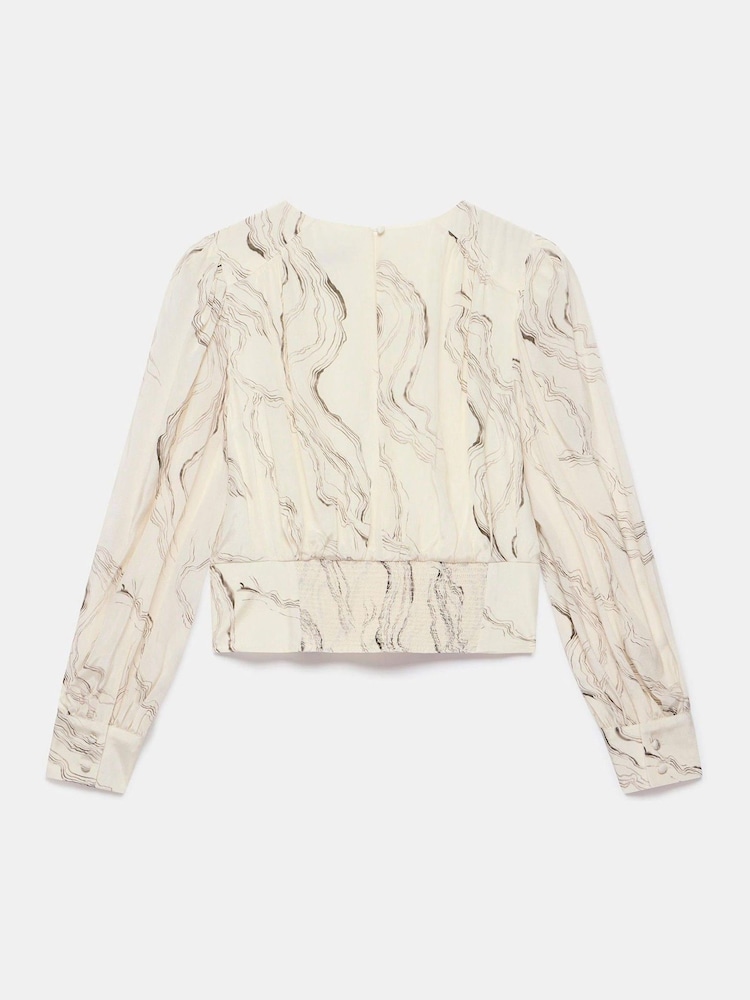 Mint Velvet Cream Marble Print Blouse - Image 8 of 8