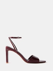 Mint Velvet Red Lou 90  Leather Peep Toe High Heels - Image 1 of 4