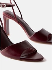 Mint Velvet Red Lou 90  Leather Peep Toe High Heels - Image 3 of 4