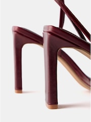 Mint Velvet Red Lou 90  Leather Peep Toe High Heels - Image 4 of 4