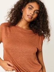 Kasztanowobrązowy - FatFace Linen Tank - Obraz 3 z 6