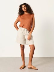 Kasztanowobrązowy - FatFace Linen Tank - Obraz 5 z 6