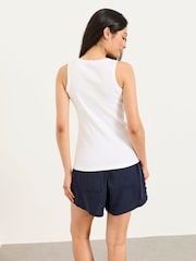 FatFace Rachel Navy/White 2 Pack Rib Vests - Image 3 of 7