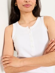 FatFace Rachel Navy/White 2 Pack Rib Vests - Image 4 of 7