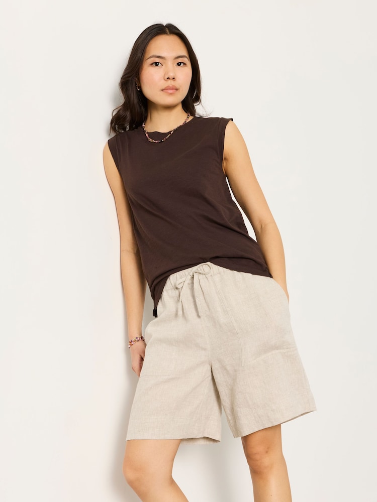 FatFace Tia Chocolate Brown Jersey Tank - Image 1 of 5