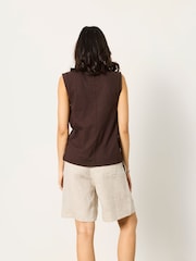 FatFace Tia Chocolate Brown Jersey Tank - Image 2 of 5