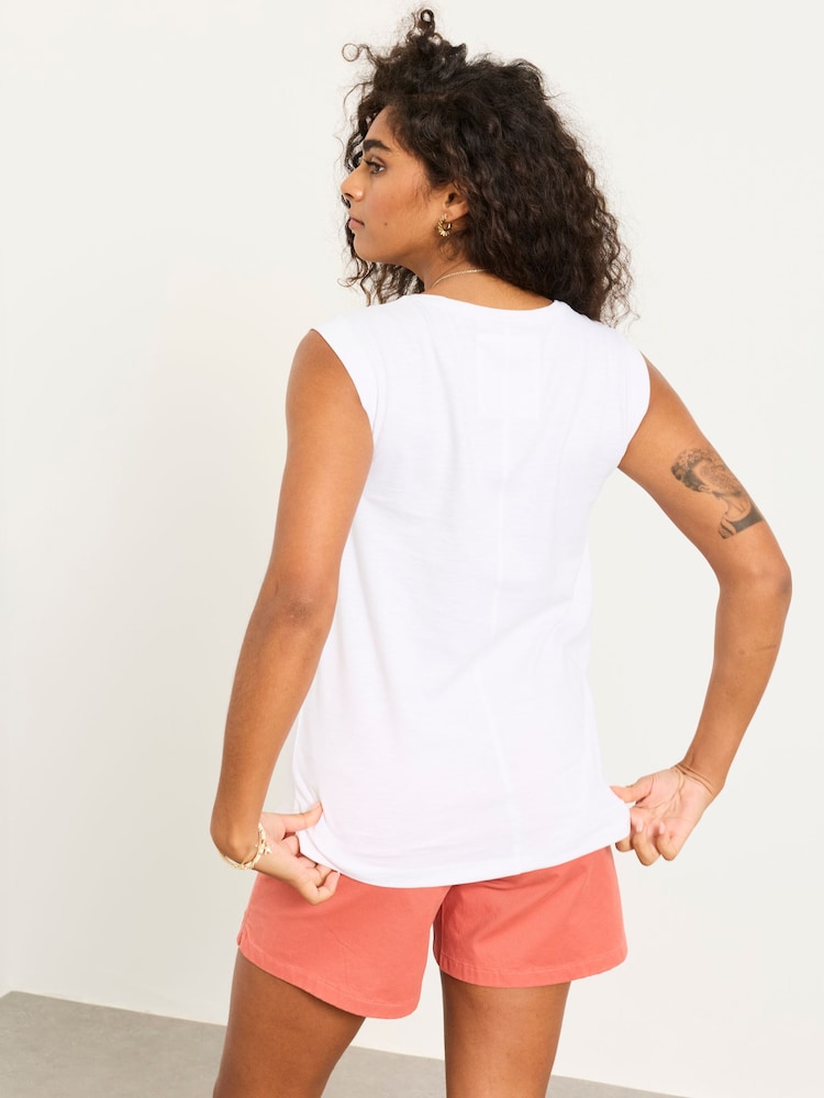 FatFace Tia White Jersey Tank - Image 2 of 6