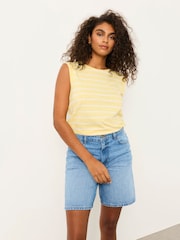 FatFace Tia Yellow Stripe Jersey Tank - Image 1 of 6