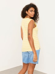 FatFace Tia Yellow Stripe Jersey Tank - Image 2 of 6