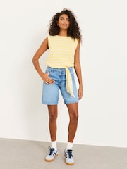 FatFace Tia Yellow Stripe Jersey Tank - Image 3 of 6