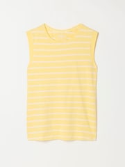 FatFace Tia Yellow Stripe Jersey Tank - Image 6 of 6