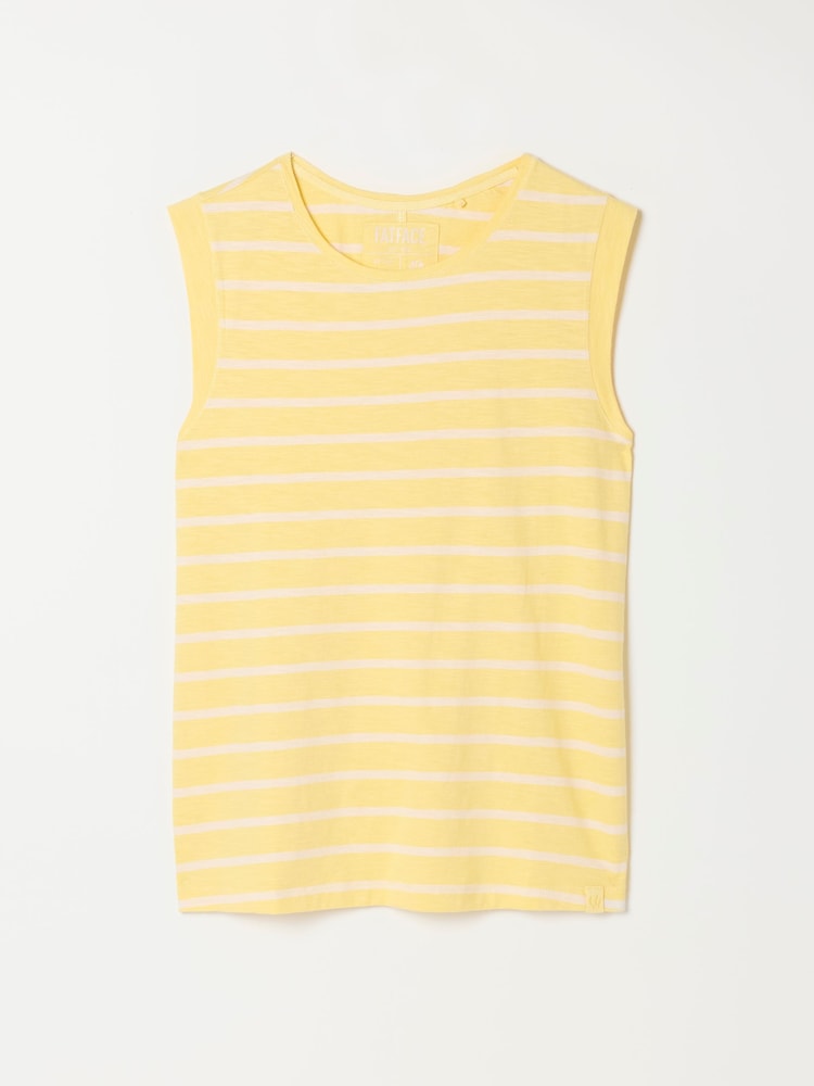 FatFace Tia Yellow Stripe Jersey Tank - Image 6 of 6
