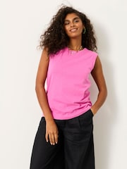 FatFace Tia Fuchsia Pink Jersey Tank - Image 1 of 6