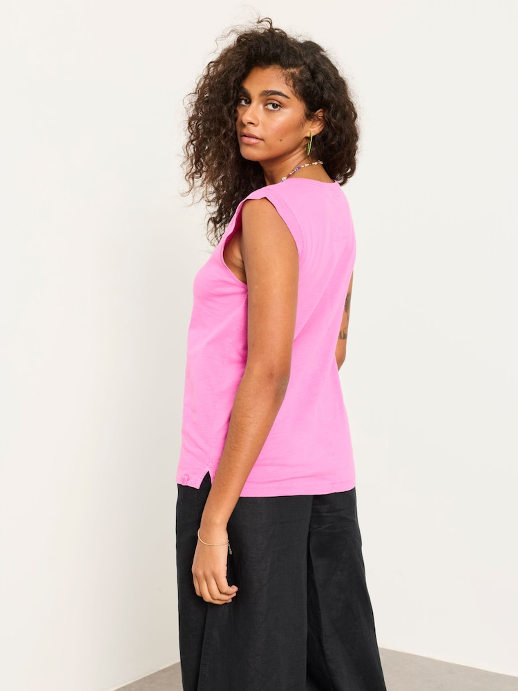 FatFace Tia Fuchsia Pink Jersey Tank - Image 2 of 6