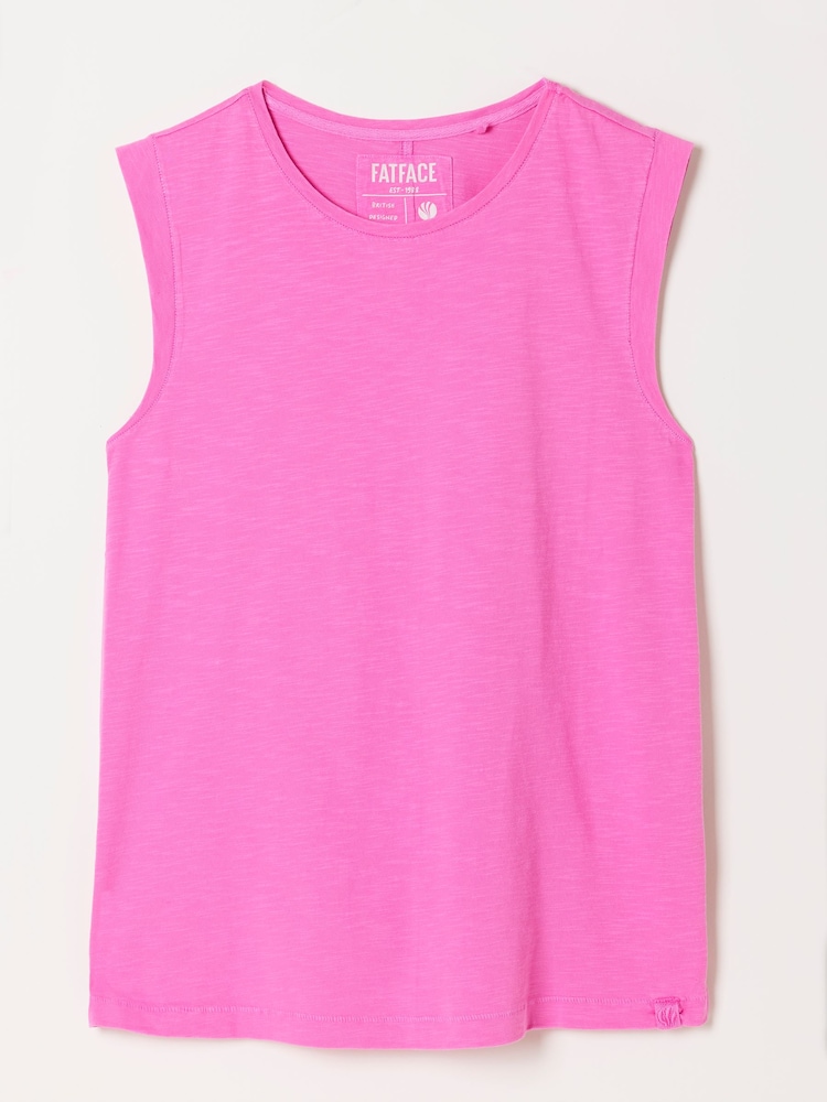FatFace Tia Fuchsia Pink Jersey Tank - Image 6 of 6