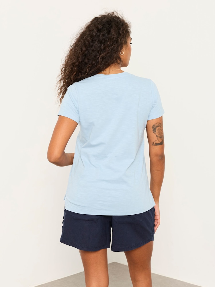 FatFace Demi Light Blue V Neck T Shirt - Image 2 of 6