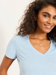 FatFace Demi Light Blue V Neck T Shirt - Image 4 of 6