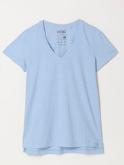 FatFace Demi Light Blue V Neck T Shirt - Image 6 of 6