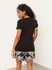 FatFace Demi Black V Neck T Shirt - Image 2 of 5