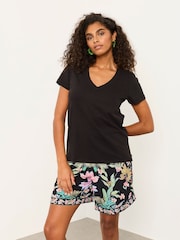 FatFace Demi Black V Neck T Shirt - Image 4 of 5