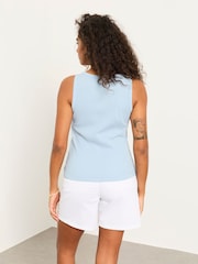 FatFace Rosa Pale Blue Button Ribbed Vest - Image 2 of 6