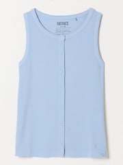 FatFace Rosa Pale Blue Button Ribbed Vest - Image 6 of 6