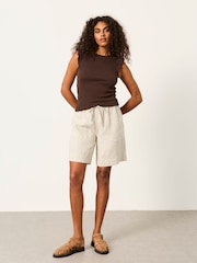 朱古力啡色 - FatFace 褶邊無袖上衣 - 圖片 5/6